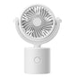 Portable Turbo Fan 3-in-1 Mini Handheld Desk Fan Rechargeable Personal Cooling Device with Neck Lanyard 180 Degree Adjustable Head Quiet Wind White