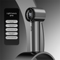 High Speed Handheld Turbo Fan Light Luxury Grey 3 Adjustable Speeds LED Display Portable Personal Cooling Fan Rechargeable for Travel Office Outdoor