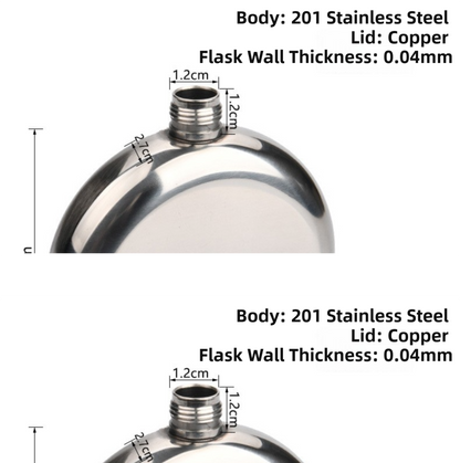 2-Pack Portable 5OZ Mirror Finish Round Hip Flask for Outdoor & Travel - Stainless Steel Pocket Liquor Bottle with Small Funnel Included