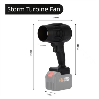 Black Ultra-High Power Cordless Turbine Air Blower With Lithium Battery & Australian Plug Kit - 30,000 RPM High Velocity and Lightweight Operation for Leaf Blowing, Snow Removal & Multi-Use