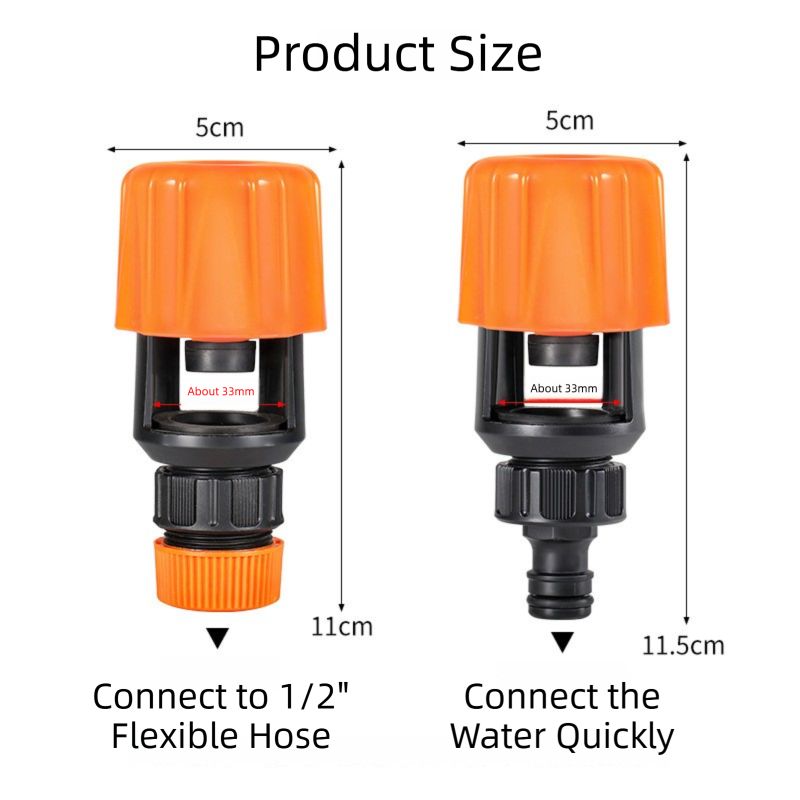 2-Pack Green Universal Quick Connector for Taps Up To 3.3CM WIth Leak-Proof Design - Kitchen & Bathroom Mixer Tap to Garden Hose Adapter