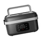 1L Black Cordless Waterless Heated Lunch Box - Portable 304 Stainless Steel Bento Box for Picnic Students Office Workers, Timed Insulation & USB Rechargeable