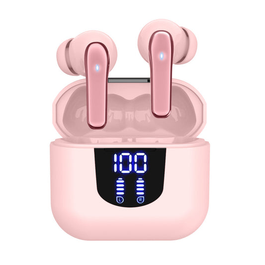 K06 True Wireless Stereo Earbuds (Pink) - Digital Display, Long Battery Life, High-Fidelity Sound, and Low Latency with IPX4 Water Resistance