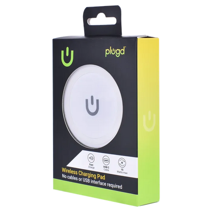 PLUGD 15W USB-C Qi Wireless Charging Pad for iPhone & Android Phones