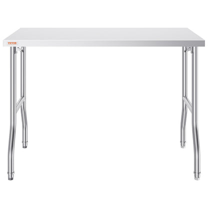 VEVOR Stainless Steel Kitchen Bench Folding Commercial Prep Table 1220x610 mm