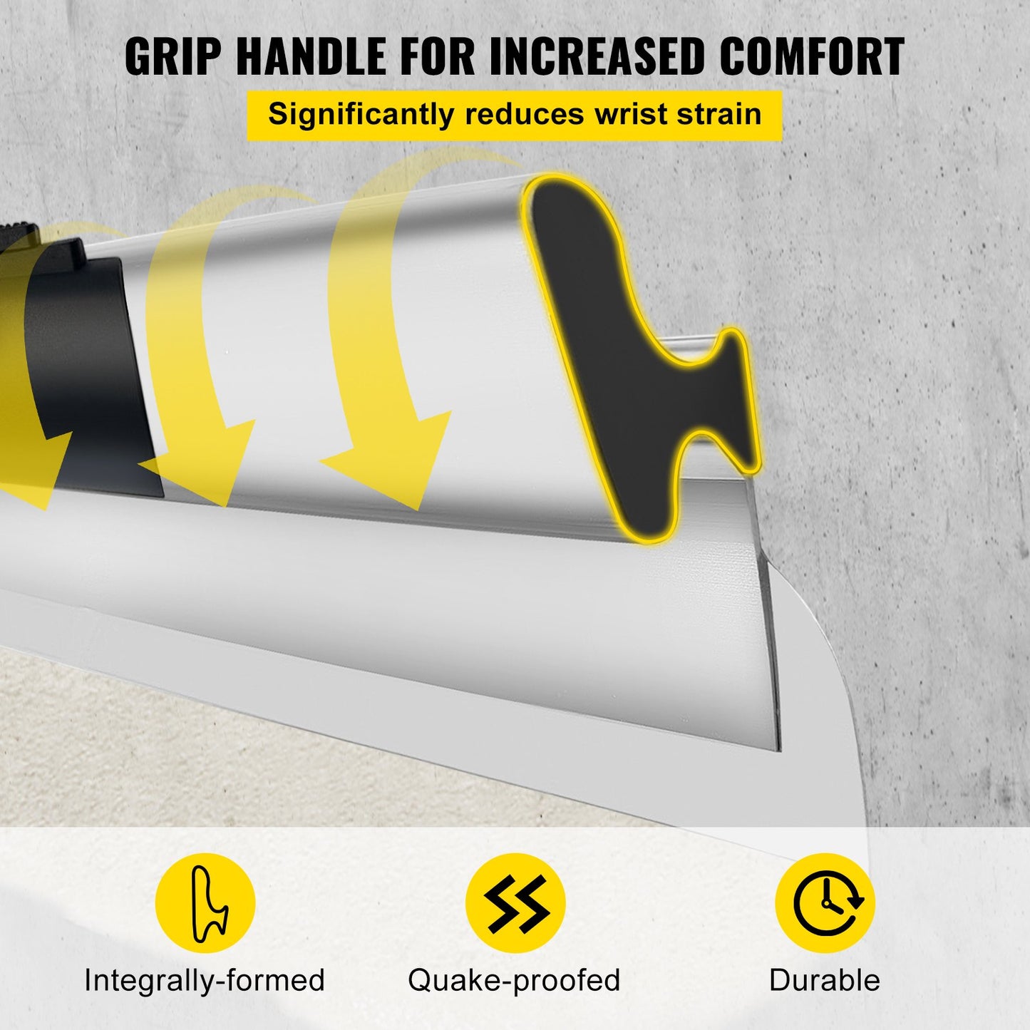 VEVOR Skimming Blade Set,10"+16"+24" Blades + 35"-78" Extension Handle，European Stainless Steel Construction Knife, Aluminum Blade Profile Smoothing Knockdown Spatula for Gyprock/Drywall/Wall-Boa