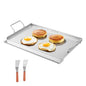 VEVOR Stainless Steel Griddle, 23x16 inch Universal Flat Top Rectangular Plate, Gas Grill Griddle for BBQ Grill, Teppanyaki, Portable Family Cookware with Handle, for Camping Tailgating Party