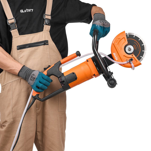 VEVOR Electric Concrete Saw, 7 in Circular Saw Cutter, 2000 W High Power with Max. 2.5 in Cutting Depth, Wet/Dry Disk Saw Cutter Includes Water Line, Pump and Blade, for Stone, Brick