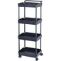 VEVOR 4-Tier Kitchen Rolling Cart Basket Utility Cart on Wheel with Handle Black