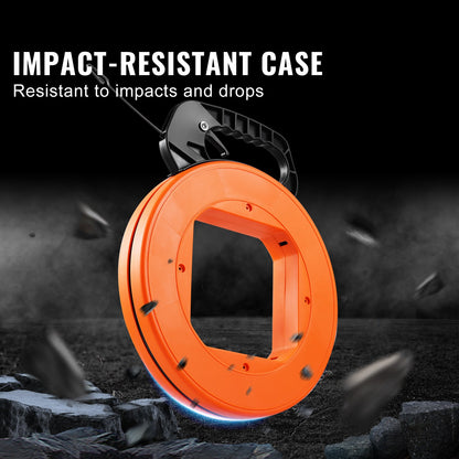 VEVOR Fish Tape, 36.58 m, 3 mm, Steel Wire Puller with Optimized Housing and Handle, Easy-to-Use Cable Puller Tool, Flexible Wire Fishing Tools for Walls and Electrical Conduit, Non-Conductive