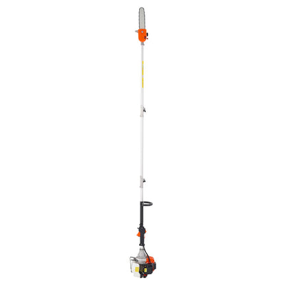VEVOR Gas Pole Saw, 43CC 2 Stroke Gas Powered Pole Saws with 25.4 cm Cutting Bar, Cordless Tree Trimmer with Rotatable Head, 2.1 to 3.6 m Extendable, Powerful Chainsaw for Tree Trimming Pruning