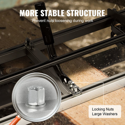 VEVOR Portable Chainsaw Mill 14"-36" Guide Bar 0.2"-11.81" Cutting Thickness