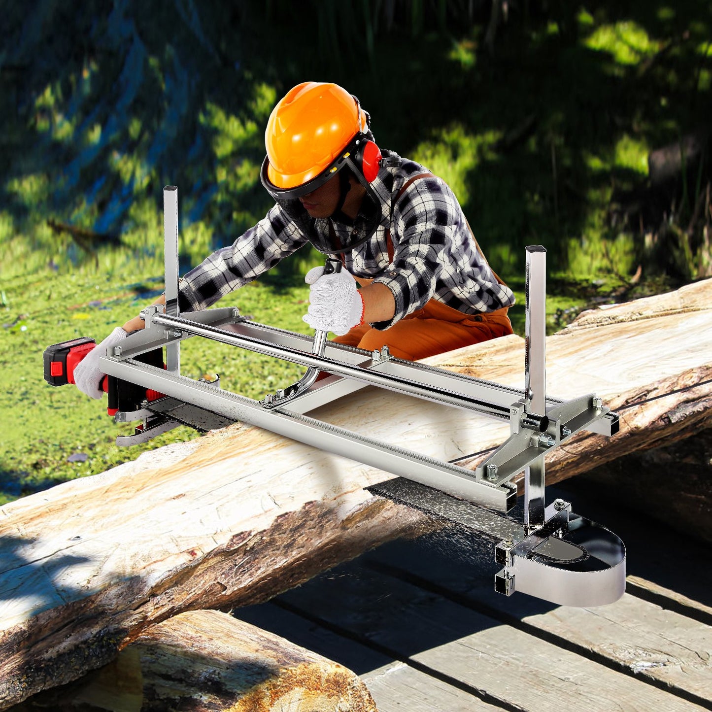 VEVOR Portable Chainsaw Mill 14"-36" Guide Bar 0.2"-11.81" Cutting Thickness