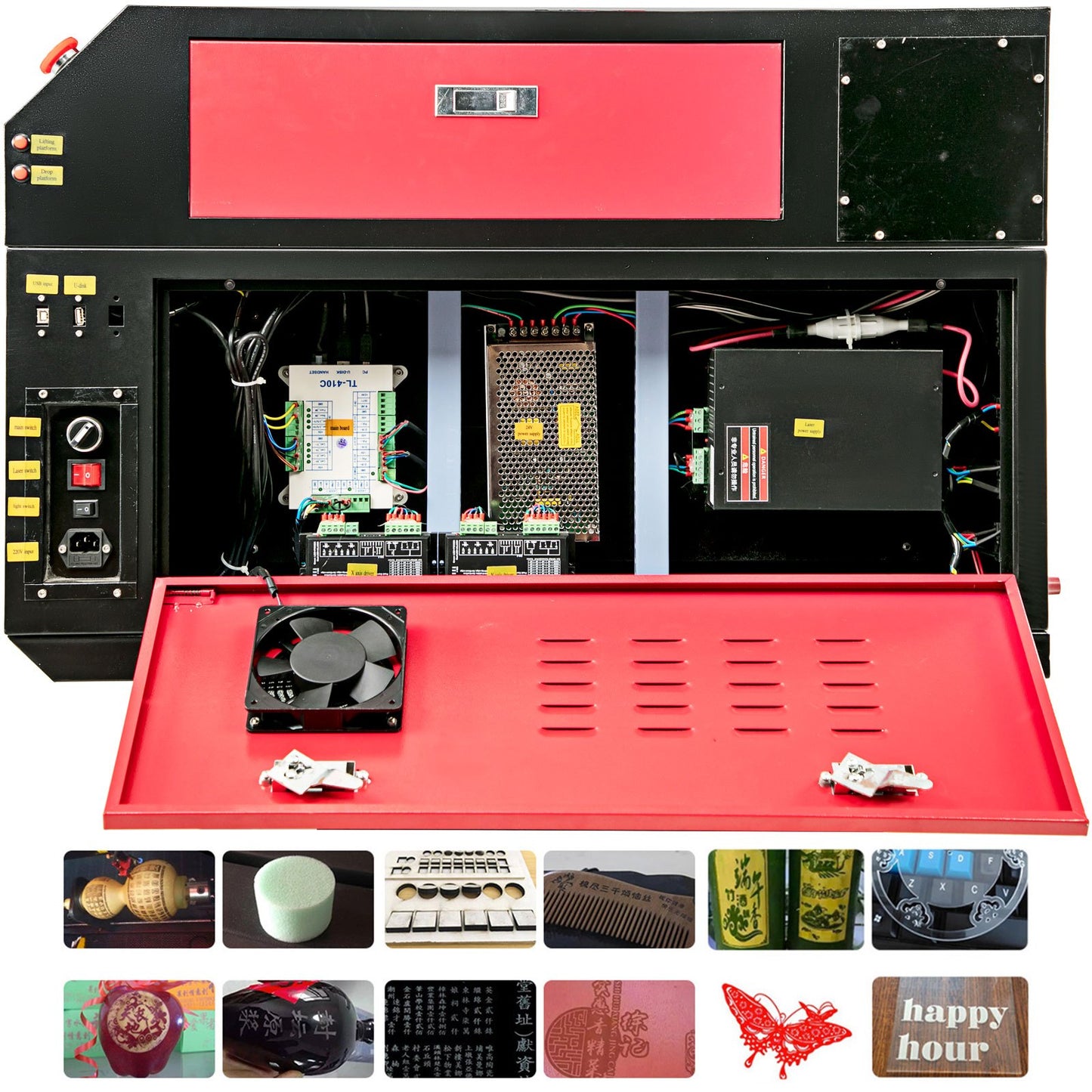 Vevor 80W CO2 Laser  Engraver Engraving Cutting Machine With Color Screen 700*500mm