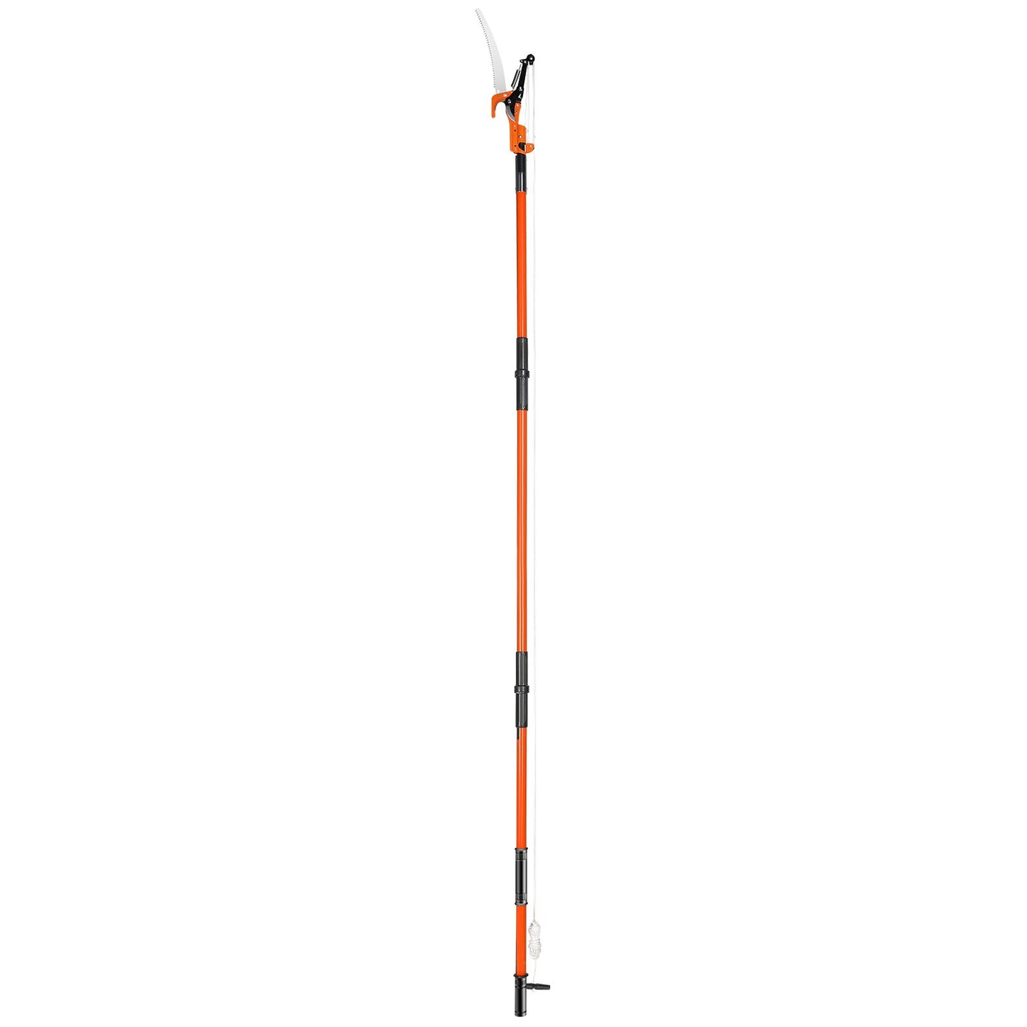 VEVOR Manual Pole Saw, 2.24 m-8.24 m Extendable Tree Pruner, Sharp Steel Blade and Scissors High Branches Trimming, Branch Trimmer with Lightweight 8 Fiberglass Handles, for Pruning Palms and Shrubs