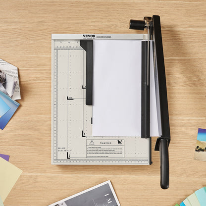 VEVOR Paper Cutter, Guillotine Trimmer, 381 mm Cut Length, 16 Sheets Capacity, Heavy Duty Guillotine Paper Cutter with Guard Rail/Blade Lock for Cardstock/Cardboard, Paper Trimmer for Home Office