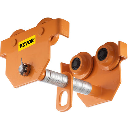 VEVOR Manual Trolley, 11000LBS/5 Ton Load Capacity Beam Trolley, 4.5-8 inch Adjustable Width Push Beam, Track Roller Trolley Powder Coating with Dual Wheels Garage Hoist for Straight Curved I Beam