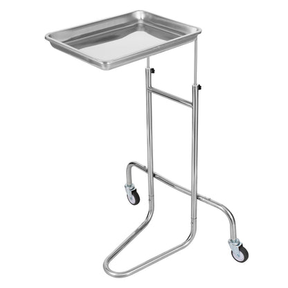 VEVOR Stainless Steel Lab Cart with Single Tray & 2 Silent Wheels for Lab Clinic
