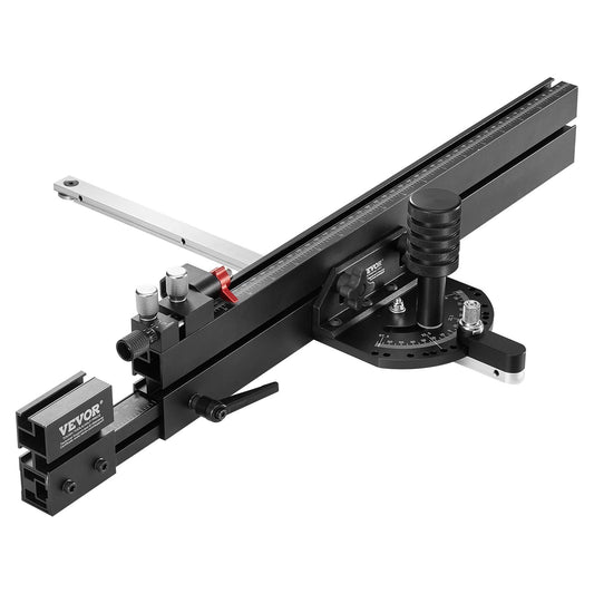 VEVOR Precision Miter Gauge, Standard Slot 3/4'' x 3/8'', Aluminum Alloy Table Saw Miter Gauge with 19-35 in Grating 15 Angle Stops Adjustable Spring Loaded Plunger and Removable Disc, for Woodworking