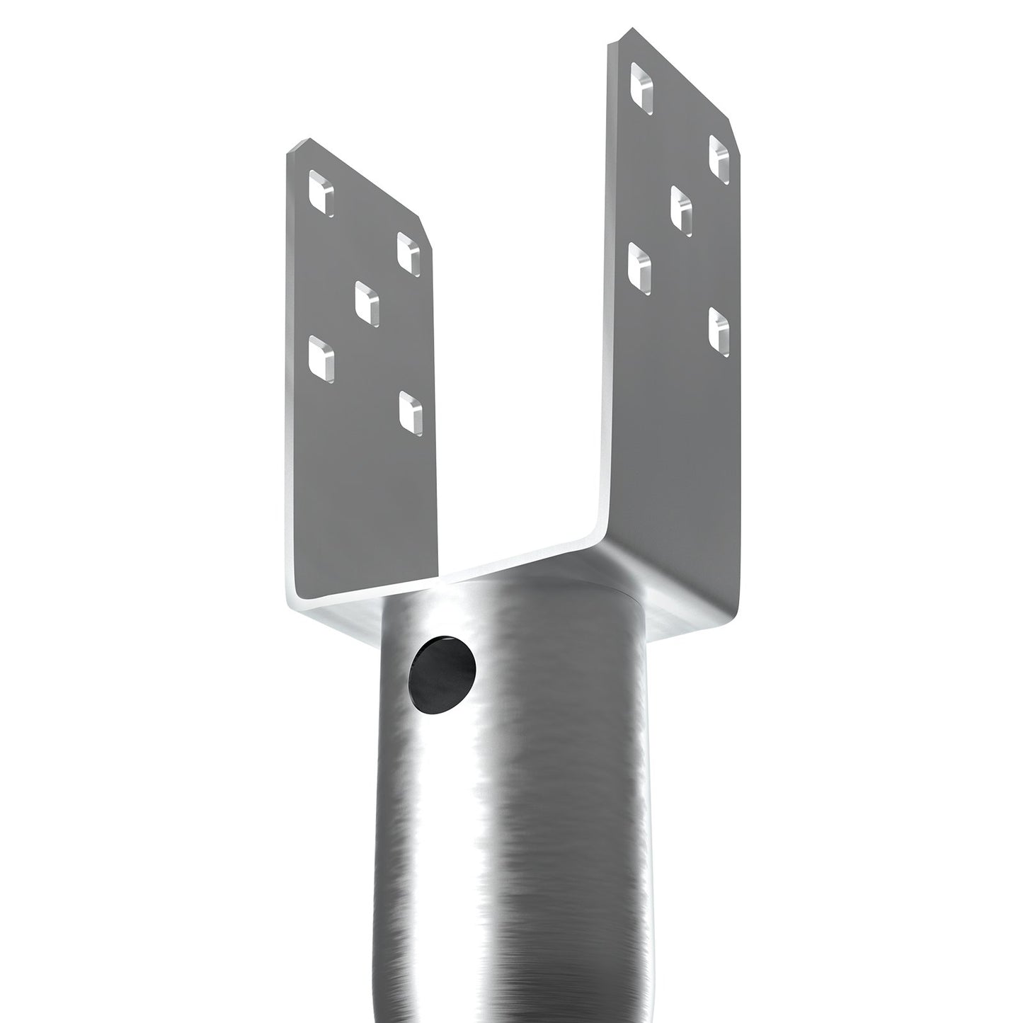 VEVOR No Dig Ground Anchor, 1 Pack 10 x 7 x 70 cm DIY Screw in Post Stake, Includes 6 Lag Bolts & a Rebar, U-Shape Heavy Duty Steel Post Holder, Great for Mailbox Posts and Fence Posts