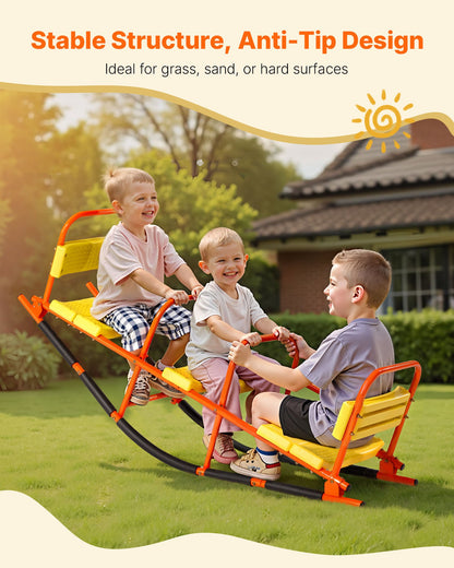 VEVOR Kids Seesaw 90 kg Capacity Metal Rocking Teeter Totter with Handles