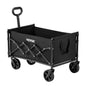 VEVOR Collapsible Wagon Carts, 120L & 225LBS Folding Wagons with All-Terrain Wheels, Heavy Duty Outdoor Utility Cart with Adjustable Handle, Portable Camping Cart for Beach Grocery Garden Black