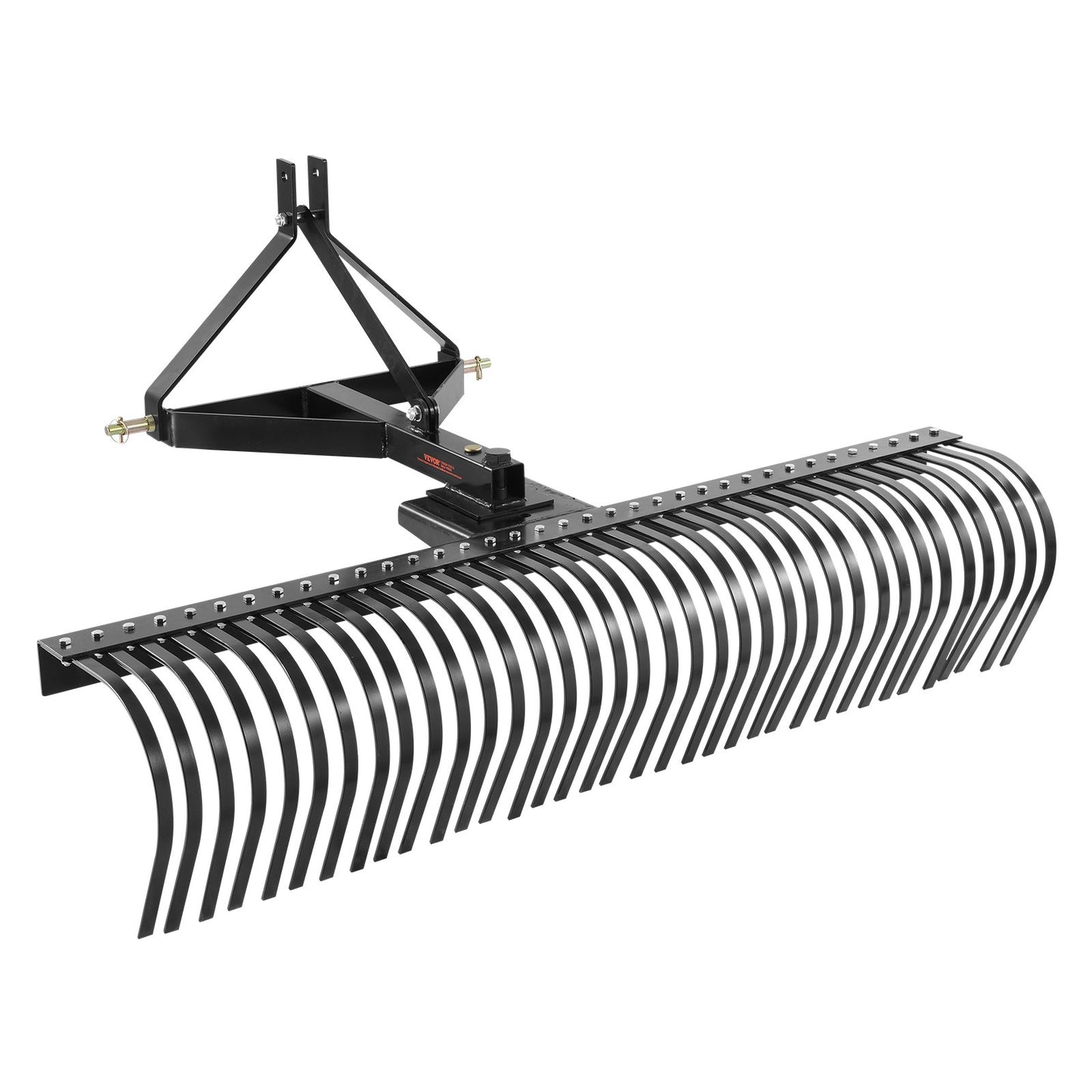 VEVOR Tow Behind Dethatcher, 1.8m Tow Dethatcher with 36 Steel Tines, 3-Point Lawn Dethatcher Rake with Attachments for Tractor, Landscape Rake for Garden, Farm, Grass