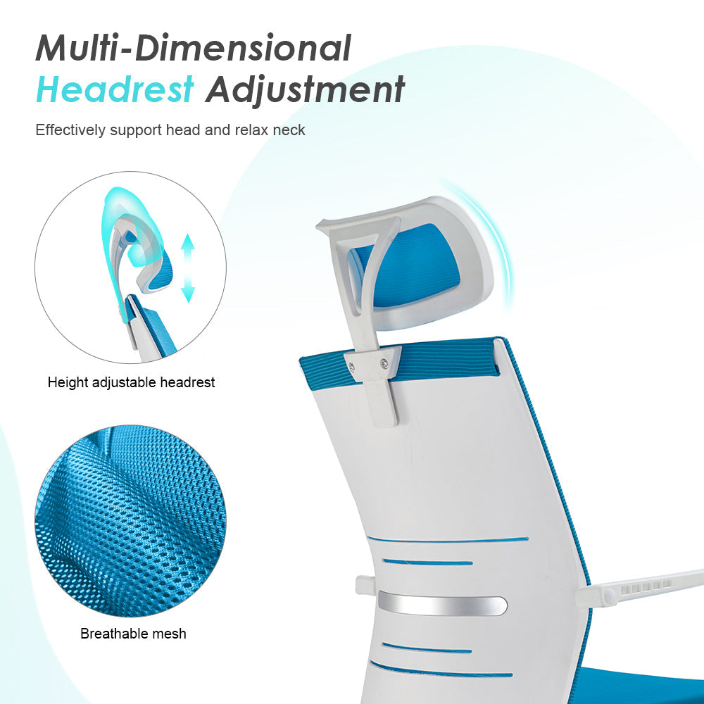 High back executive PU office chair - Blue