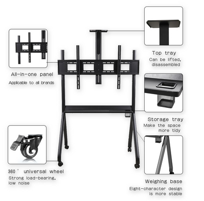 Universal TV Stand for Height Adjustable Mobile TV Cart for 55-120 Inch