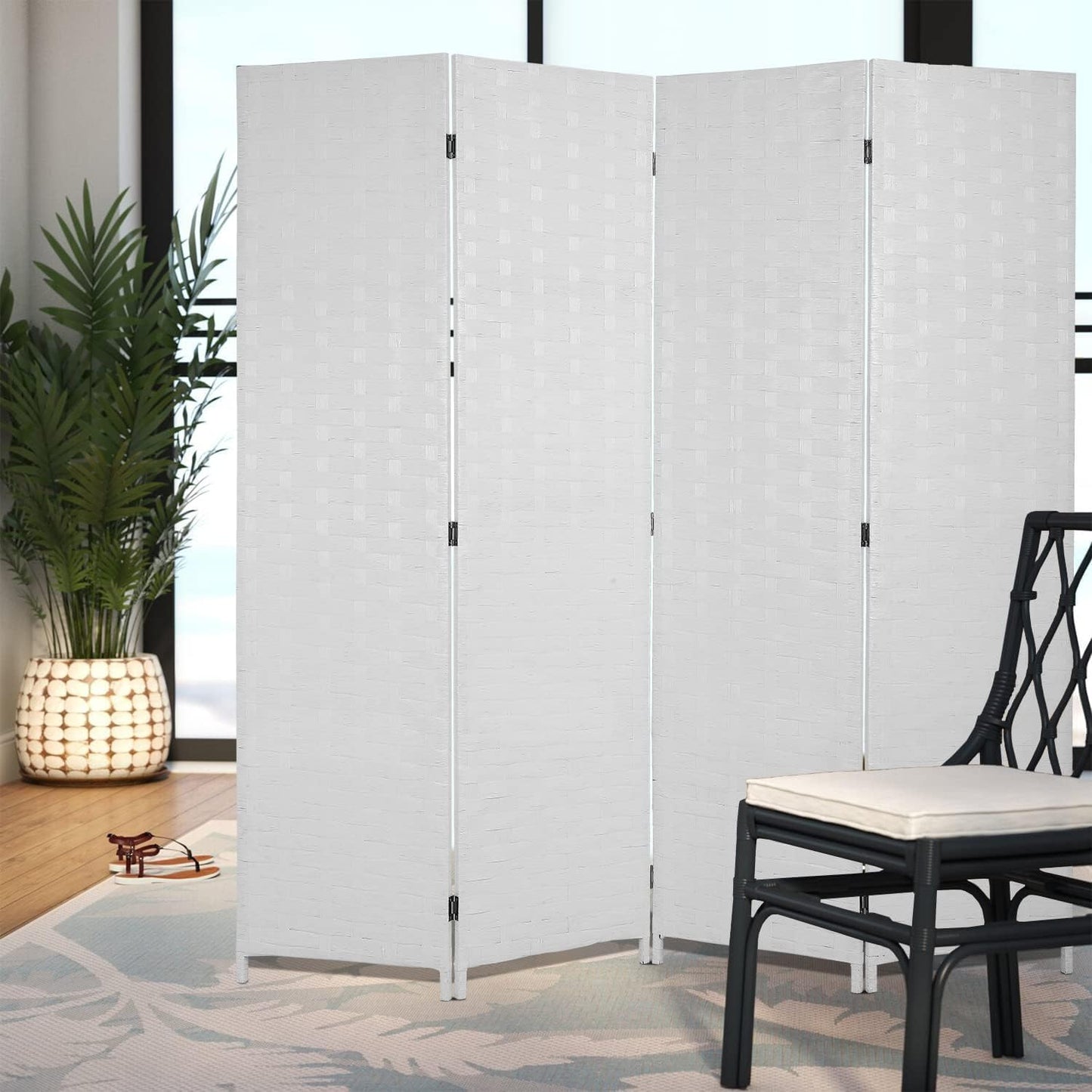 4-Panel Folding Room Divider – Privacy Screen Partition