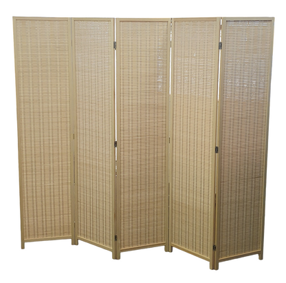 Bamboo Room Divider – 5 Panel Folding Privacy Screen