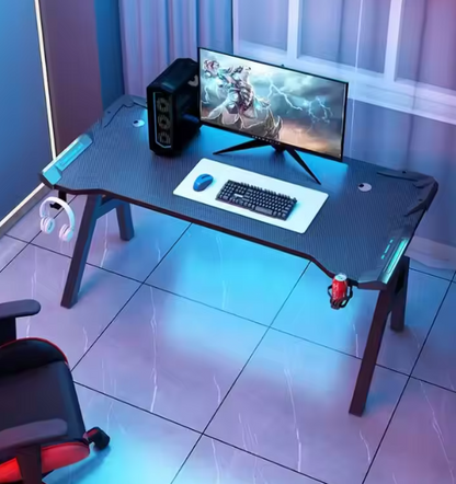 Gaming Desk with LED Lights Computer Desk K Shaped Desk - 120 x 60